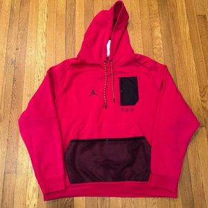 Jordan Men Hoodie Red Hooded Sweatshirt Nike Jumpman 3XL XXXL